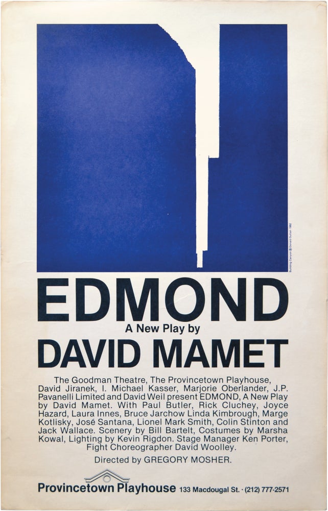 Edmond (Original poster from New York off-Broadway debut. David Mamet, playwright.