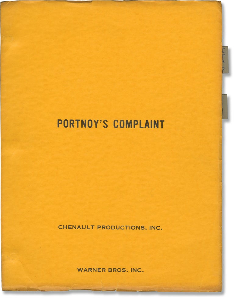 [Book #114644] Portnoy's Complaint. Philip Roth, Ernest Lehman, Lee Grant Richard Benjamin, novel, screenwriter director, starring.