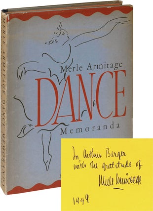 Book #114654] Merle Armitage: Dance Memoranda (Second Edition, inscribed to composer Arthur...
