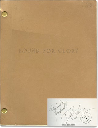 Book #120625] Bound for Glory (Original screenplay for the 1976 film, signed by David Carradine)....