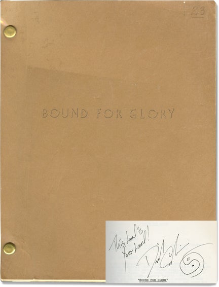 [Book #120625] Bound for Glory. Woody Guthrie, Hal Ashby, Robert Getchell, Ronny Cox David Carradine, Randy Quaid, Melinda Dillon, novel, director, screenwriter, starring.