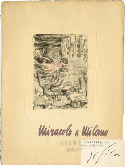 [Book #122115] Miracolo a Milano [Miracle in Milan]. Vittorio De Sica, Cesare Zavattini, screenwriter director, novel.