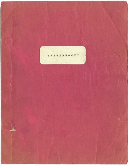 Book #123502] Jabberwocky (Original screenplay for the 1977 film). Terry Gilliam, Lewis Carroll,...
