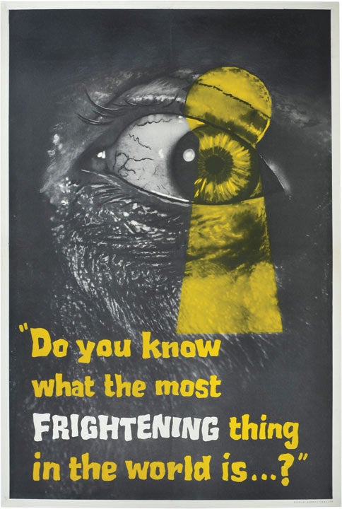 Book #125095] Peeping Tom (Original British Advance Poster for the 1960 film). Michael Powell,...