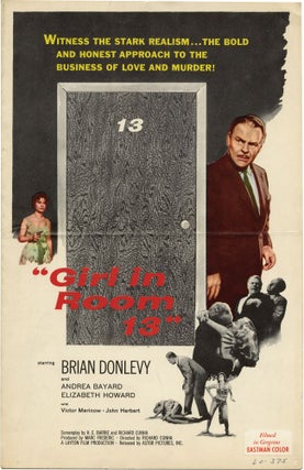 Book #125415] Girl in Room 13 [Thirteen] (Original Film Pressbook). Richard Cunha, H. E. Barrie,...