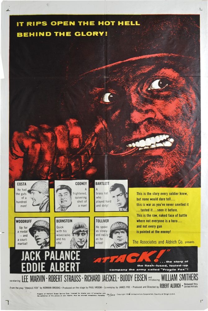 [Book #127391] Attack. Robert Aldrich, Jack Palance Lee Marvin, Eddie Albert, director, starring.