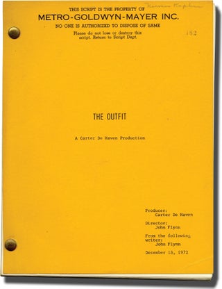 Book #127443] The Outfit (Original screenplay for the 1973 film, Norman Kaplan's copy). Donald...