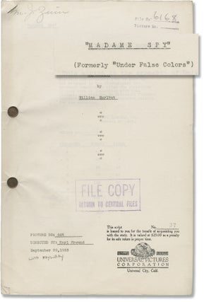 Book #127959] Madame Spy (Original screenplay for the 1934 film). Edward Arnold Fay Wray, Karl...