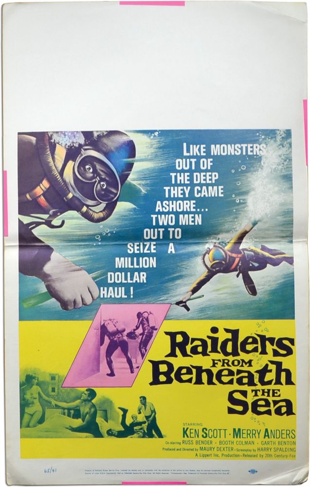 Book #128220] Raiders from Beneath the Sea (Original poster for the 1964 film). Maury Dexter, F....