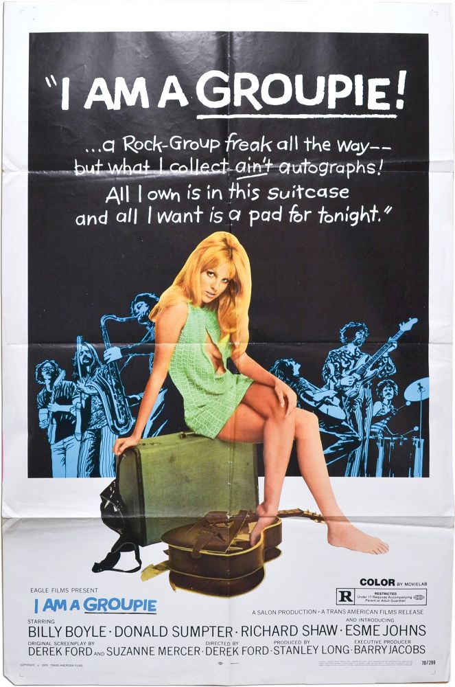 Book #128309] I Am a Groupie (Original poster for the 1970 film). Derek Ford, Suzanne Mercer,...