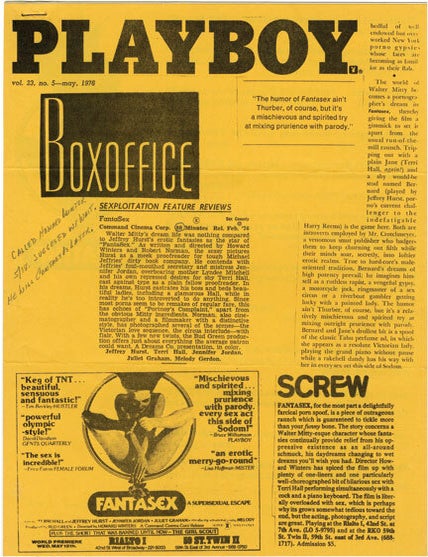 Archive of 66 pressbooks and ad supplements for hardcore adult films made between 1966-1987