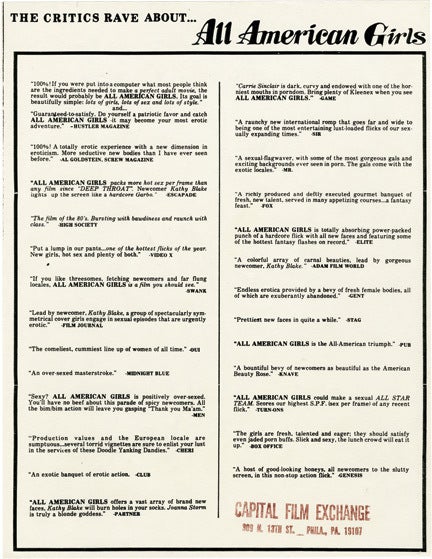 Archive of 66 pressbooks and ad supplements for hardcore adult films made between 1966-1987
