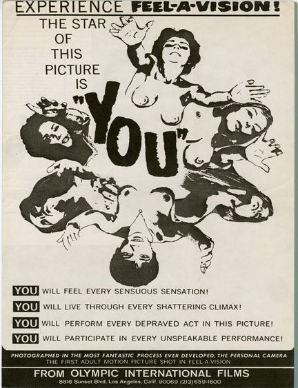 Archive of 66 pressbooks and ad supplements for hardcore adult films made between 1966-1987