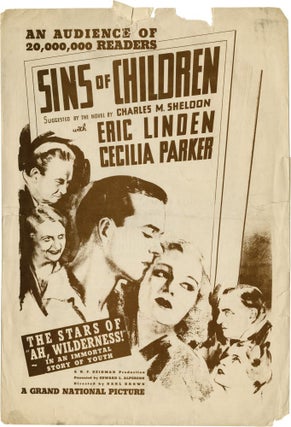 Book #129528] Sins of the Children [In His Steps] (Original Film Pressbook). Karl Brown, Charles...