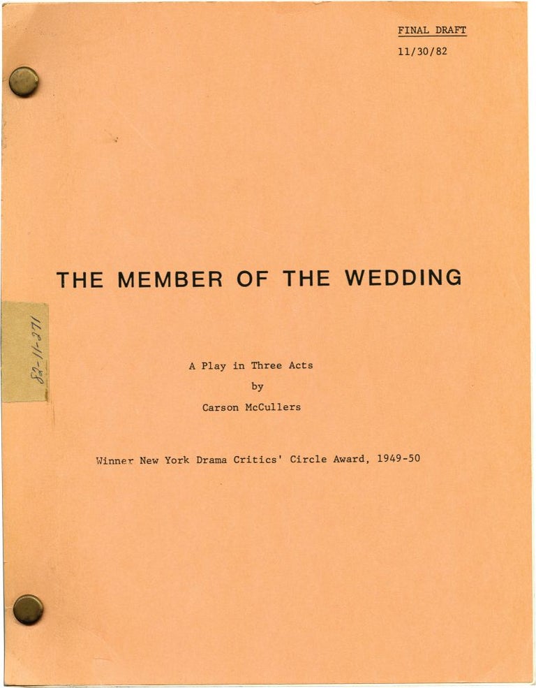 Book #129788] The Member of the Wedding (Original screenplay for the 1950 television adaptation)....