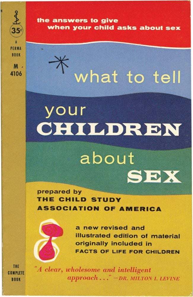 [Book #130005] What to Tell Your Children About Sex. Adie Suehsdorf, M. D. Milton I. Levine, foreword.