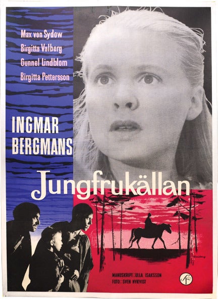 Book #130114] The Virgin Spring [Jungfrukallan] (Original poster for the 1960 film). Ingmar...