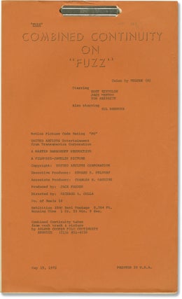 Book #130710] Fuzz (Original post-production script for the 1972 film). Richard A. Colla, Ed...
