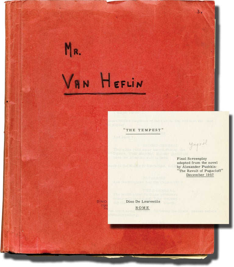 Book #130852] Tempest (Original screenplay for the 1958 film, actor Van Heflin's working copy)....