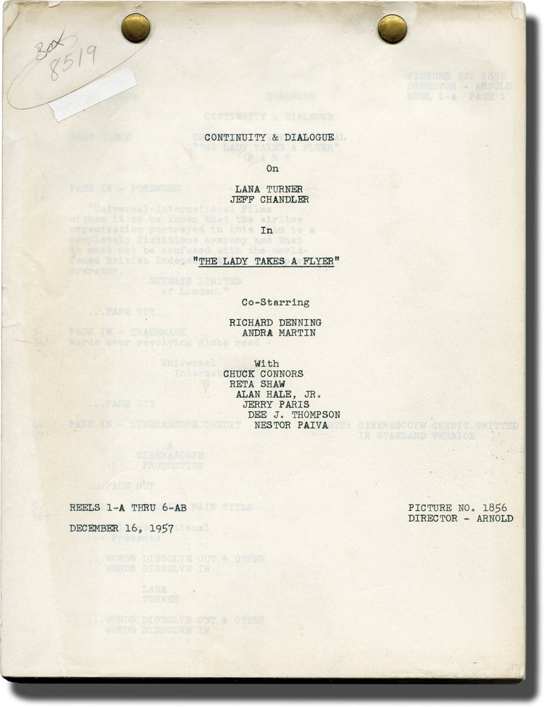 Book #130948] The Lady Takes a Flyer (Original post-production script for the 1958 film). Jack...
