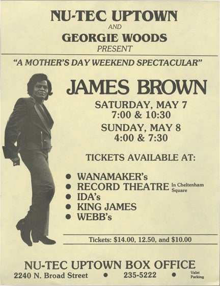 [Book #131152] A Mother's Day Weekend Spectacular: James Brown, Saturday May 7th and Sunday May 8th, 1988. James Brown.