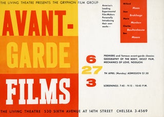 Book #131276] Avant-Garde Films presented by The Gryphon Film Group at the Living Theatre in New...