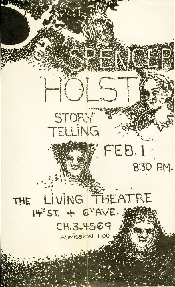 [Book #131291] 25 Stories and Storytelling Flyer. The Living Theatre, Spencer Holst.