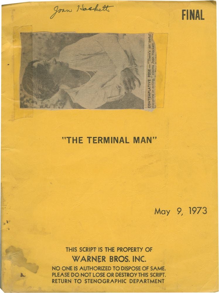 [Book #131497] The Terminal Man. Michael Crichton, Mike Hodges, Joan Hackett George Segal, Jill Clayburgh, novel, screenwriter director, starring.