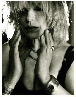 Oversize photograph of Marianne Faithfull by Bruce Weber, inscribed by Weber to Bruce in 1992