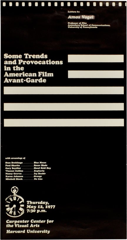 Book #132274] Some Trends and Provocations in the American Film Avant-Garde (Original poster for...