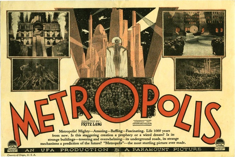 [Book #132431] Metropolis. Fritz Lang, Channing Pollock Thea von Harbou, director, novel screenplay, adaptation.