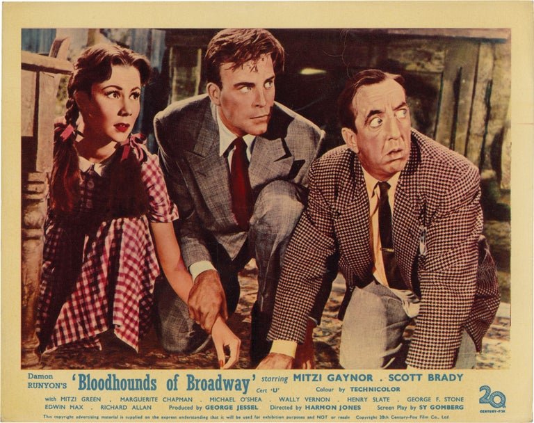 Book #132550] Bloodhounds of Broadway (Four UK front-of-house card from the 1952 film). Harmon...