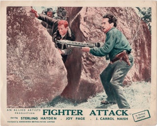 Book #132608] Fighter Attack (Three British front-of-house cards from the 1953 film). Sterling...