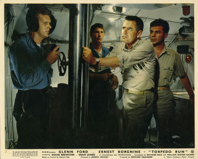 Book #132734] Torpedo Run (Collection of 8 British front-of-house cards from the 1958 film)....