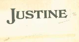 Book #132781] Justine (Original title card maquette for the 1969 film). Harold Adler, Anna Karina...