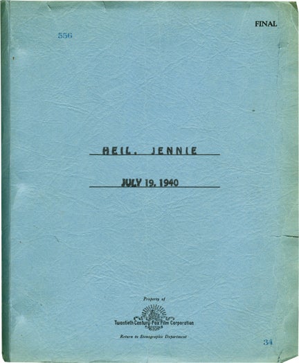 Book #133073] Heil, Jennie [Jennie] (Original screenplay for the 1940 film). David Burton, Harold...