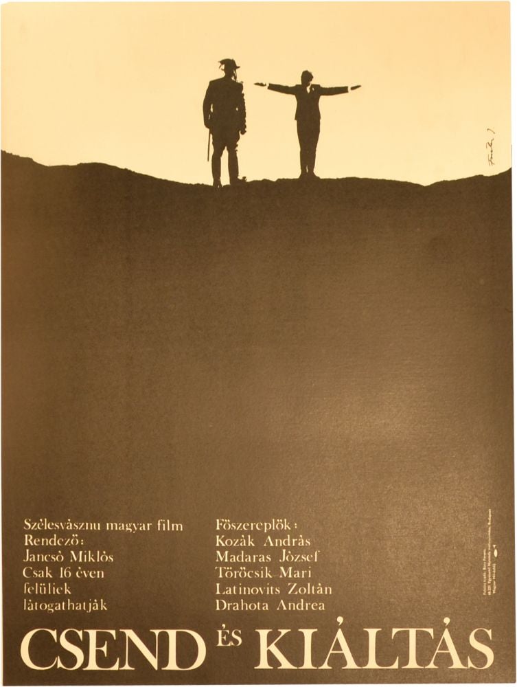 Book #134337] Silence and Cry [Csend es kialtas] (Orginal Hungarian poster for the 1968 film)....