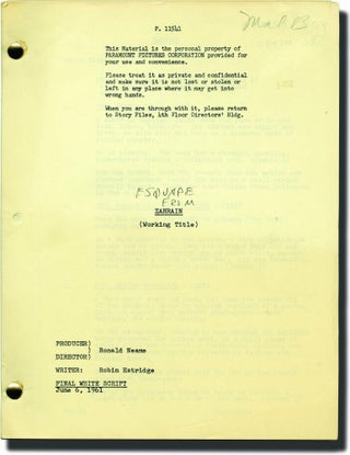 Book #134942] Escape from Zahrain [Zahrain] (Original screenplay for the 1962 film). Ronald...