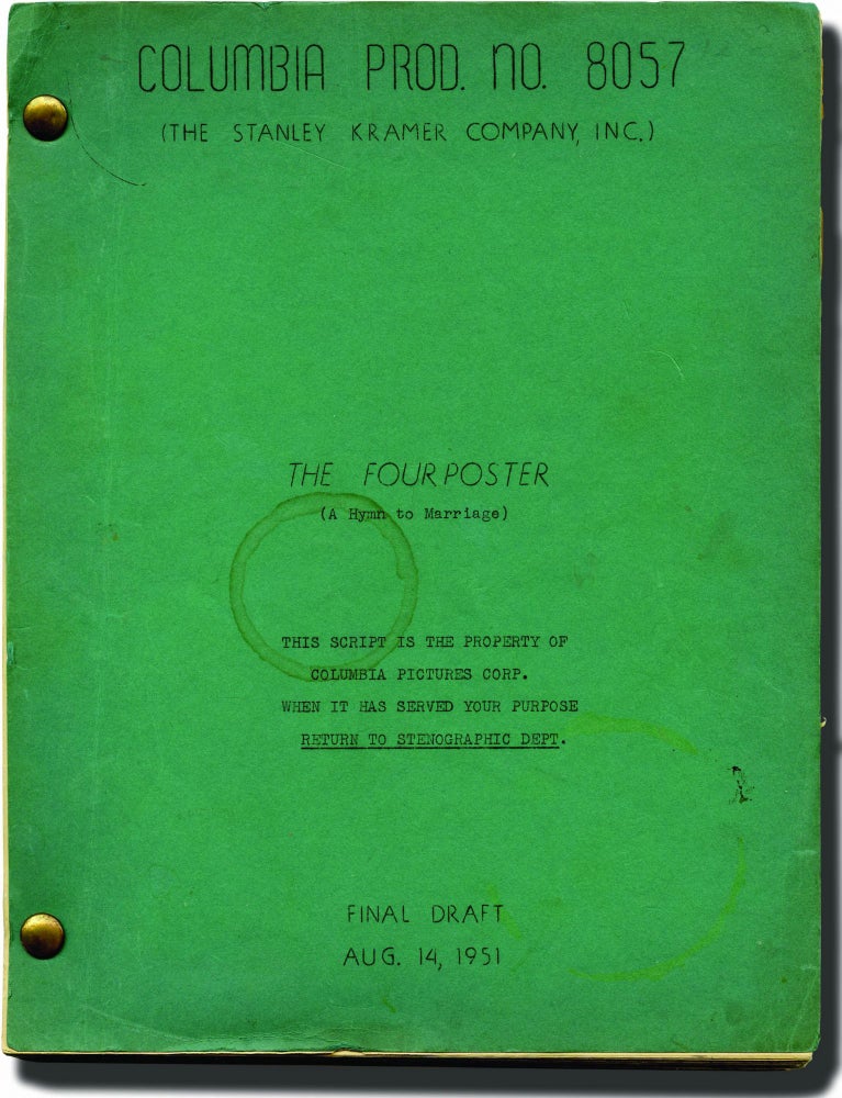 [Book #135123] The Four Poster [A Hymn to Marriage]. Irving Reis, Allan Scott, Jan de Hartog, Lilli Palmer Rex Harrison, director, screenwriter, play, starring.