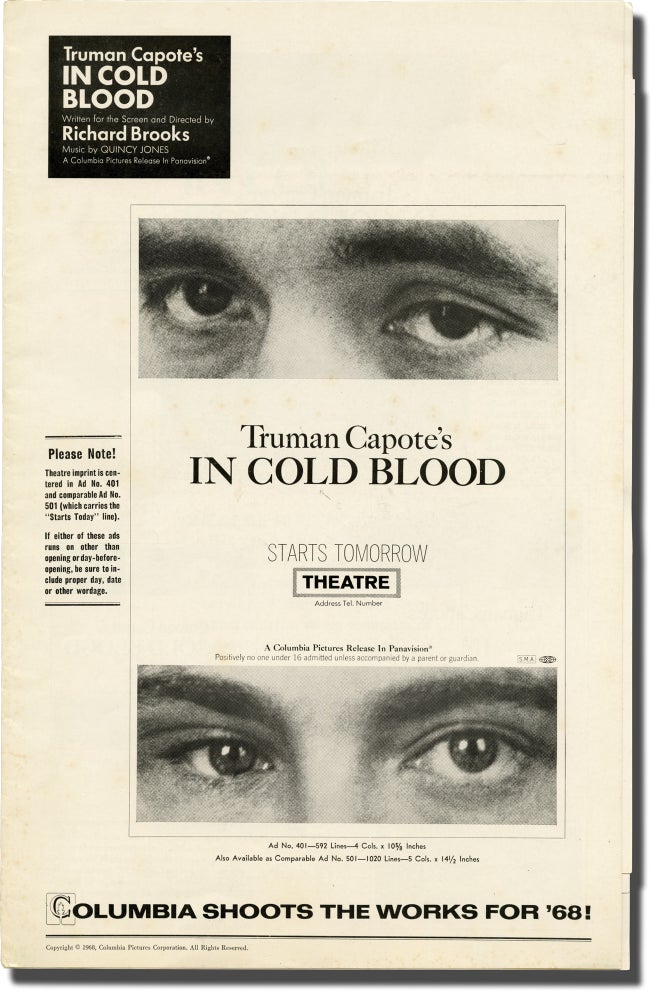 [Book #136751] In Cold Blood. Truman Capote, Richard Brooks, Scott Wilson Robert Blake, book, director, starring.