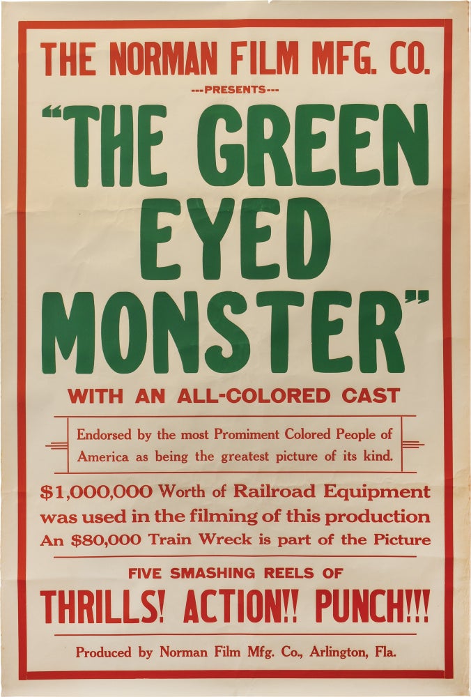 Book #137019] The Green-Eyed Monster (Original one sheet poster for the 1919 silent film)....