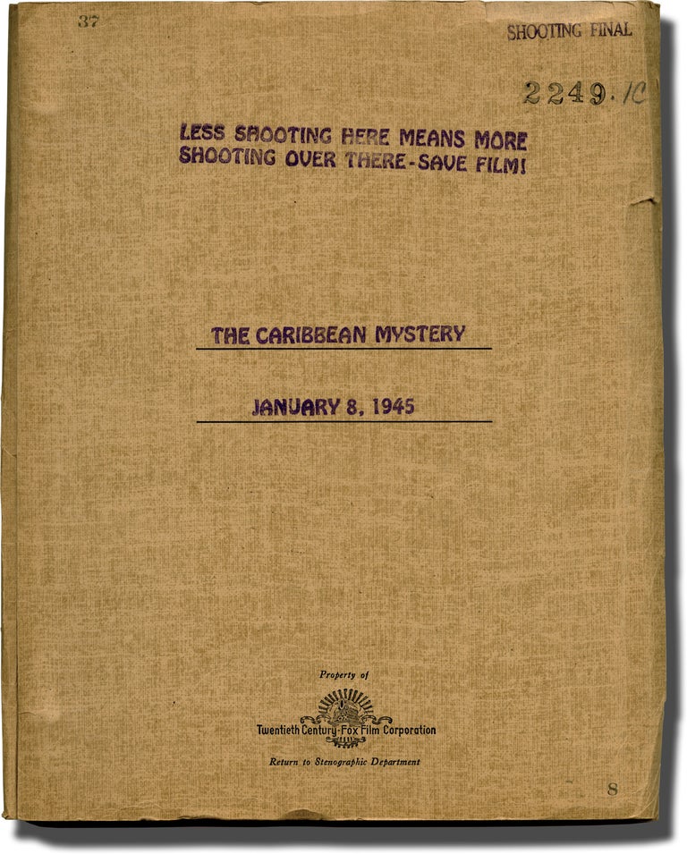 Book #137082] The Caribbean Mystery (Original screenplay for the 1945 film). Robert D. Webb,...