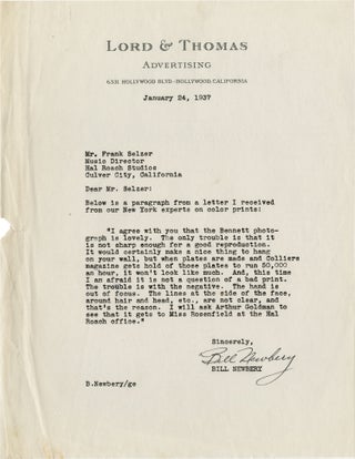 Hal Roach archive of letters relating to the promotion of "Topper"