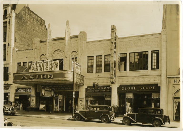 Archive of 14 original photographs of movie theater marquees, circa 1930s