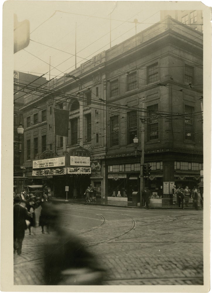 Archive of 14 original photographs of movie theater marquees, circa 1930s