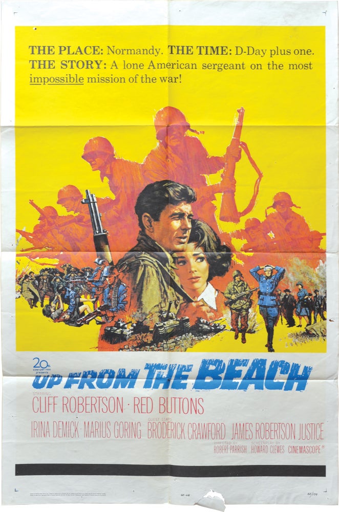 [Book #138201] Up from the Beach. Robert Parrish, George Barr, Howard Clewes Claude Brule, Stanley Mann, Slim Pickens Cliff Robertson, Broderick Crawford, director, novel, screenwriters, starring.