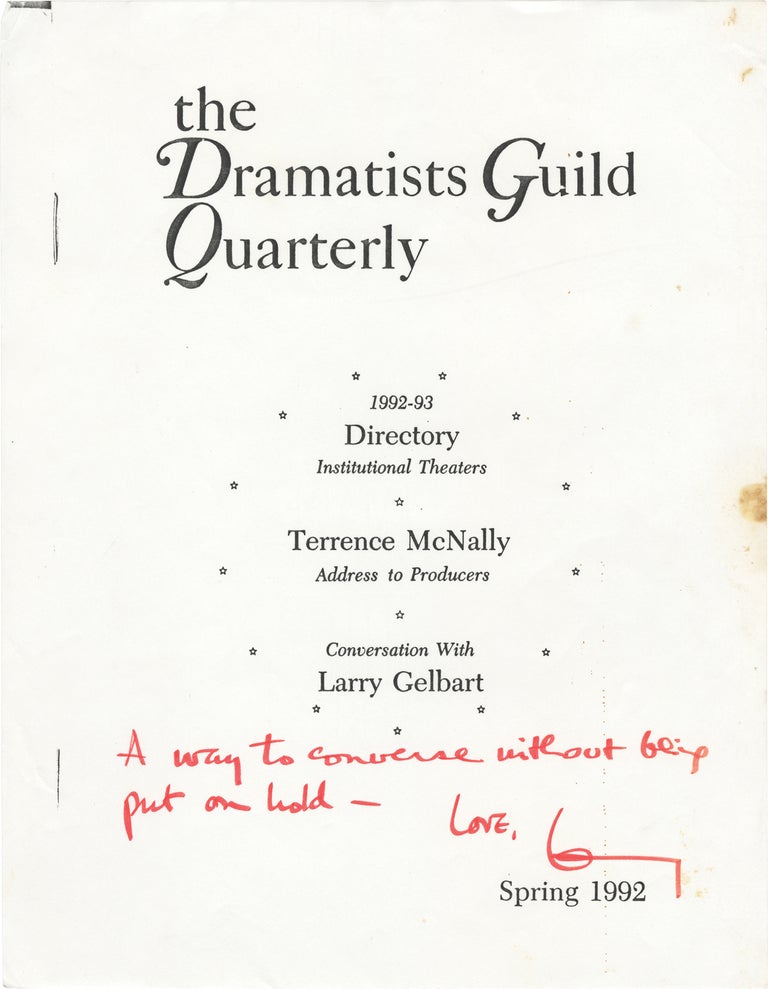 Archive of correspondence and ephemera from Larry Gelbart to Robert Parrish