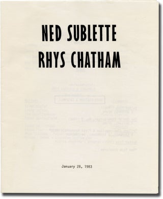 Book #138567] Original program for a performance of the Rhys Chatham Ensemble with Ned Sublette...