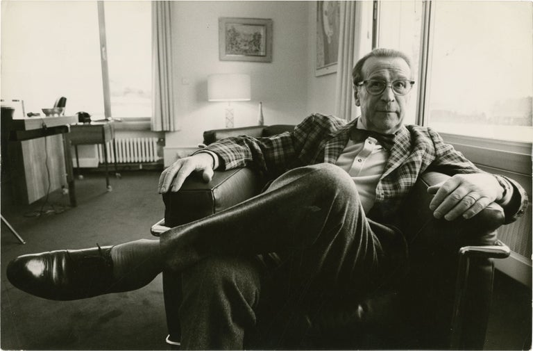 Book #138589] Photograph of author Georges Simenon (Original photograph by Pierre Vauthey circa...