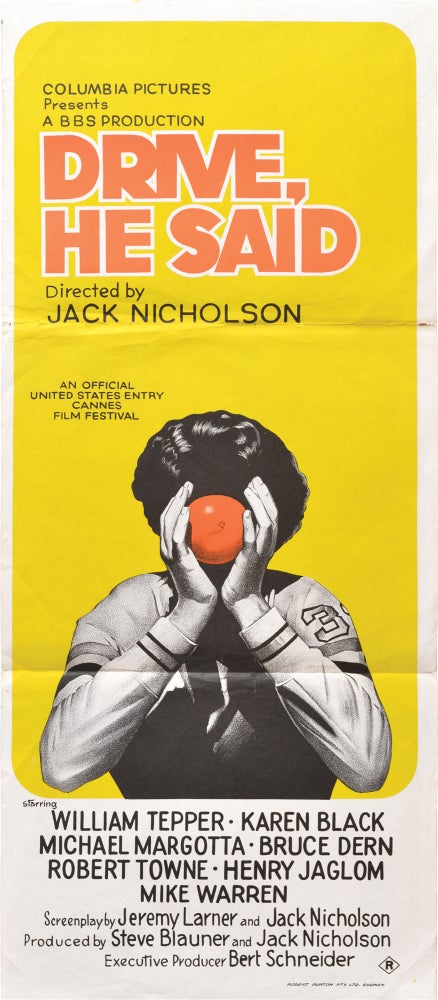 Book #139058] Drive, He Said (Original Australian poster for the 1971 film). Jack Nicholson,...